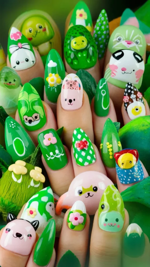 30+ Images of Cute Green Nail Ideas