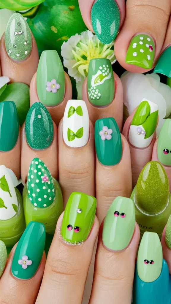 30+ Images of Cute Green Nail Ideas