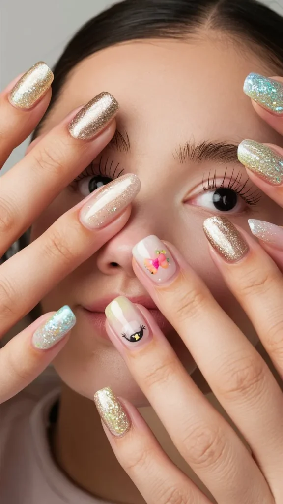 30+ Images of Cute Glitter Nail Ideas