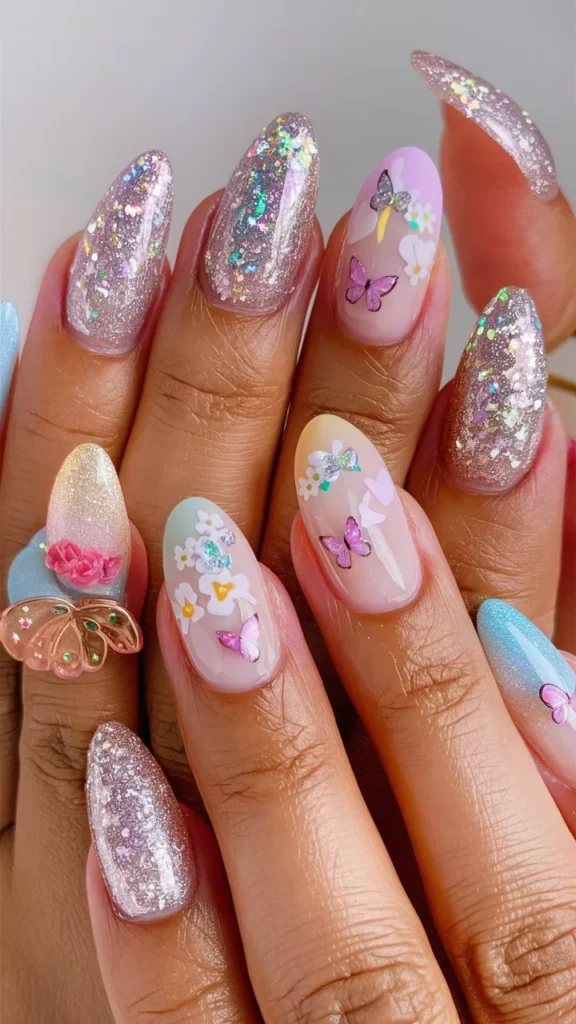 30+ Images of Cute Glitter Nail Ideas