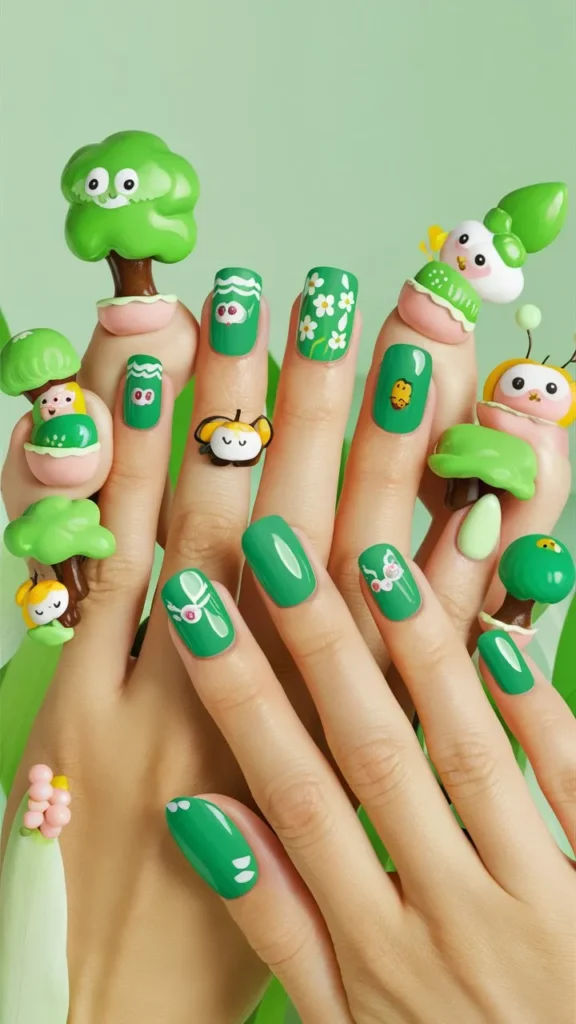 30+ Images of Cute Green Nail Ideas