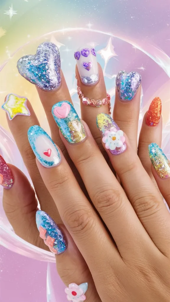 30+ Images of Cute Glitter Nail Ideas