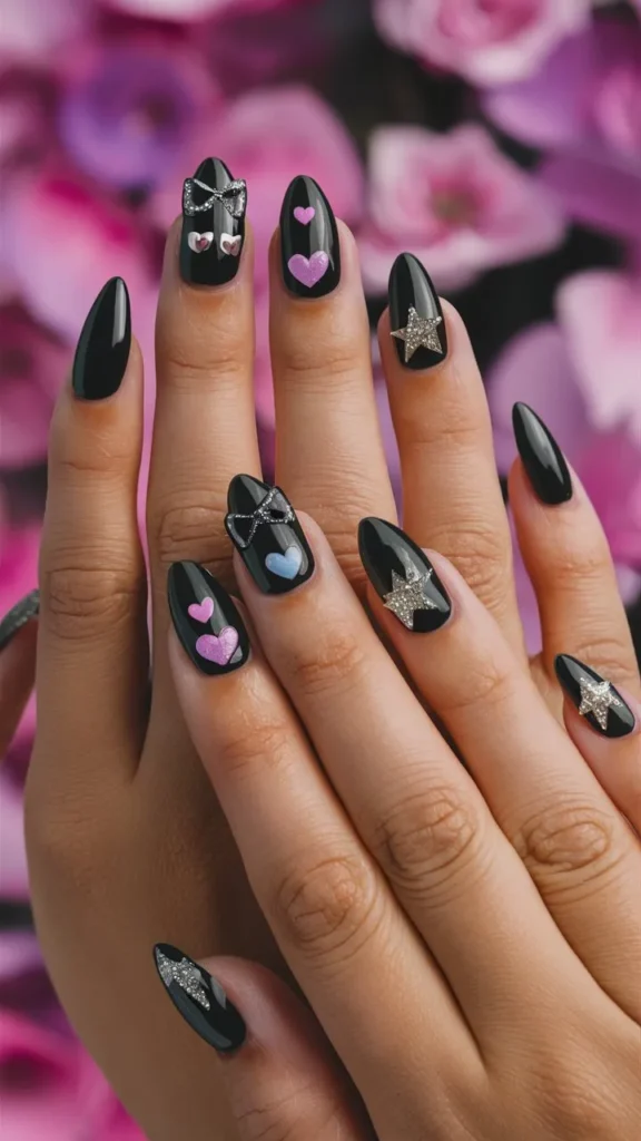 30+ Images of Cute Black Nail Ideas for HoCo Glam