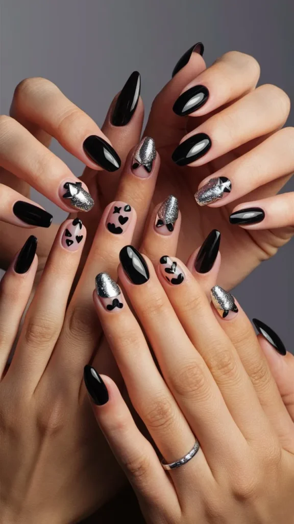 30+ Images of Cute Black Nail Ideas for HoCo Glam