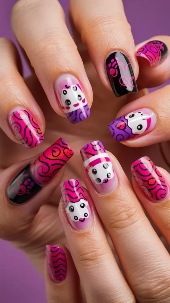 30+ Images of Cute Kuromi Nails Ideas for Every Kawaii Lover