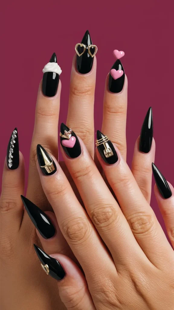 30+ Images of Cute Black Nail Ideas for HoCo Glam