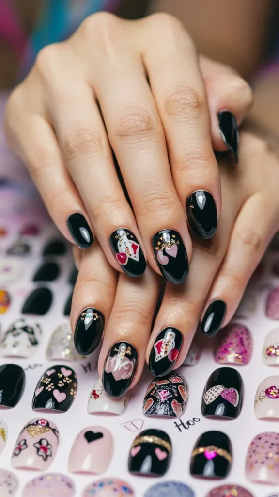 30+ Images of Cute Black Nail Ideas for HoCo Glam