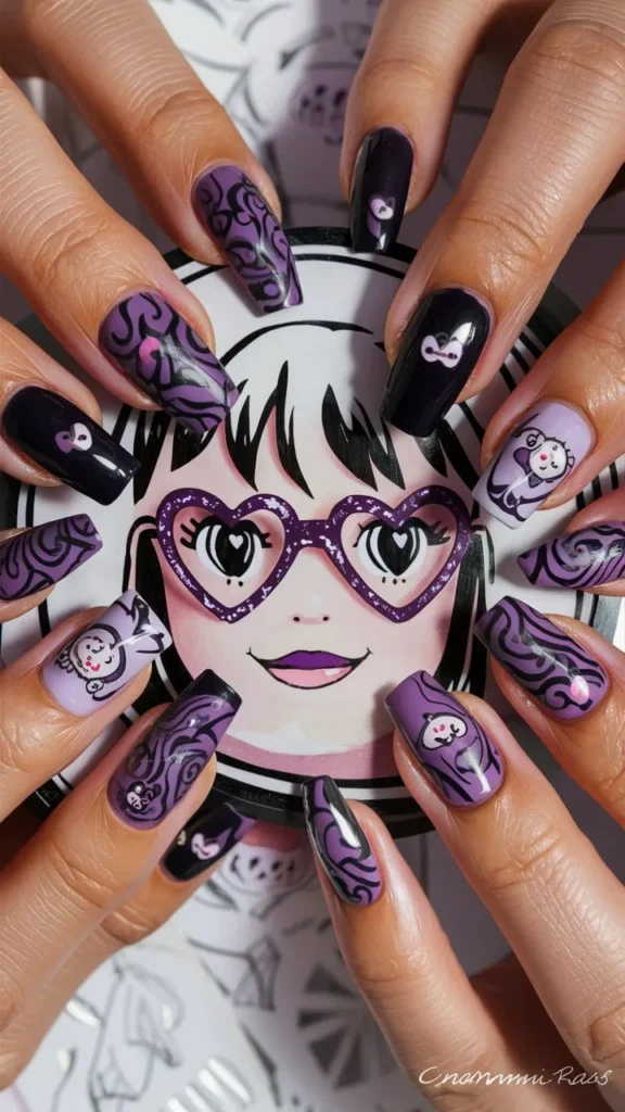 30+ Images of Cute Kuromi Nails Ideas for Every Kawaii Lover