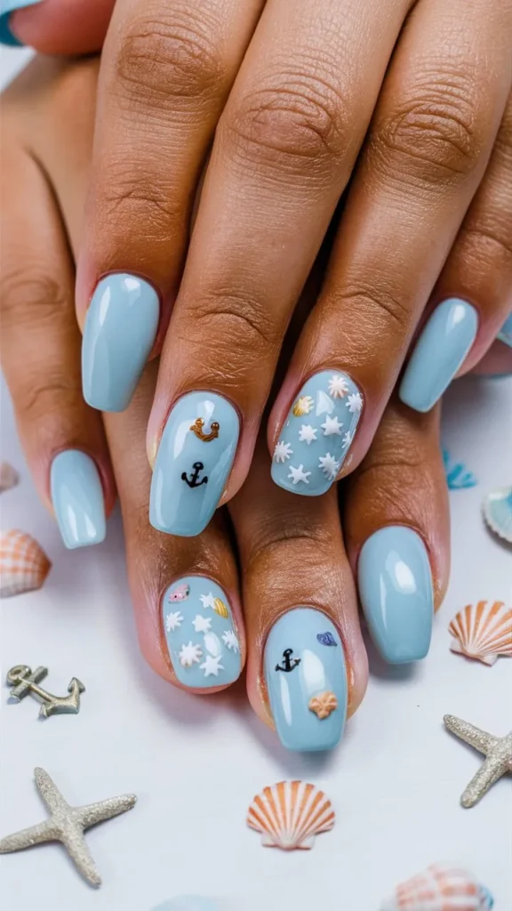 30+ Images of Cute Light Blue Nails Ideas for Every Style