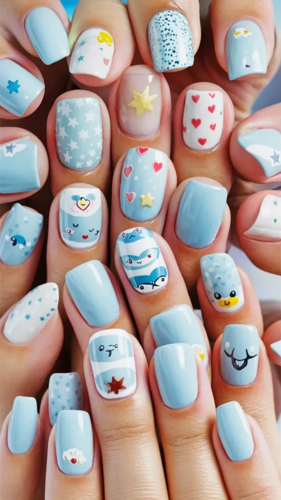 30+ Images of Cute Light Blue Nails Ideas for Every Style