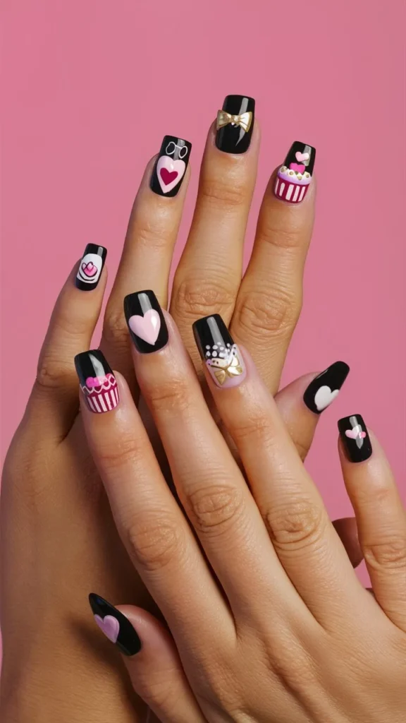 30+ Images of Cute Black Nail Ideas for HoCo Glam