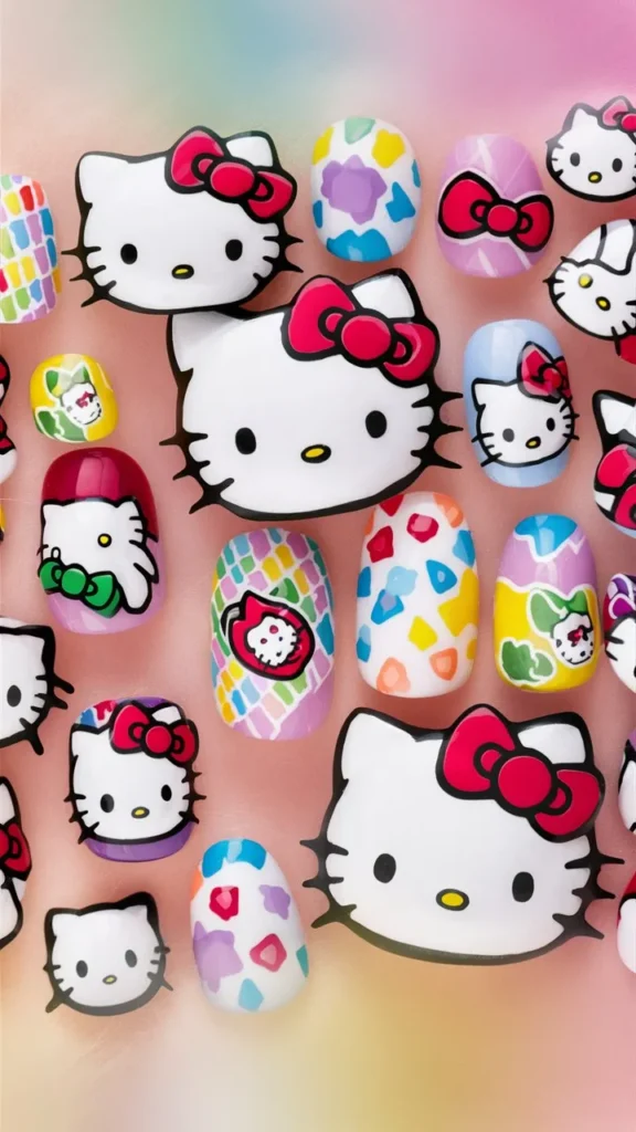 30+ Images of Cute Hello Kitty Nail Ideas