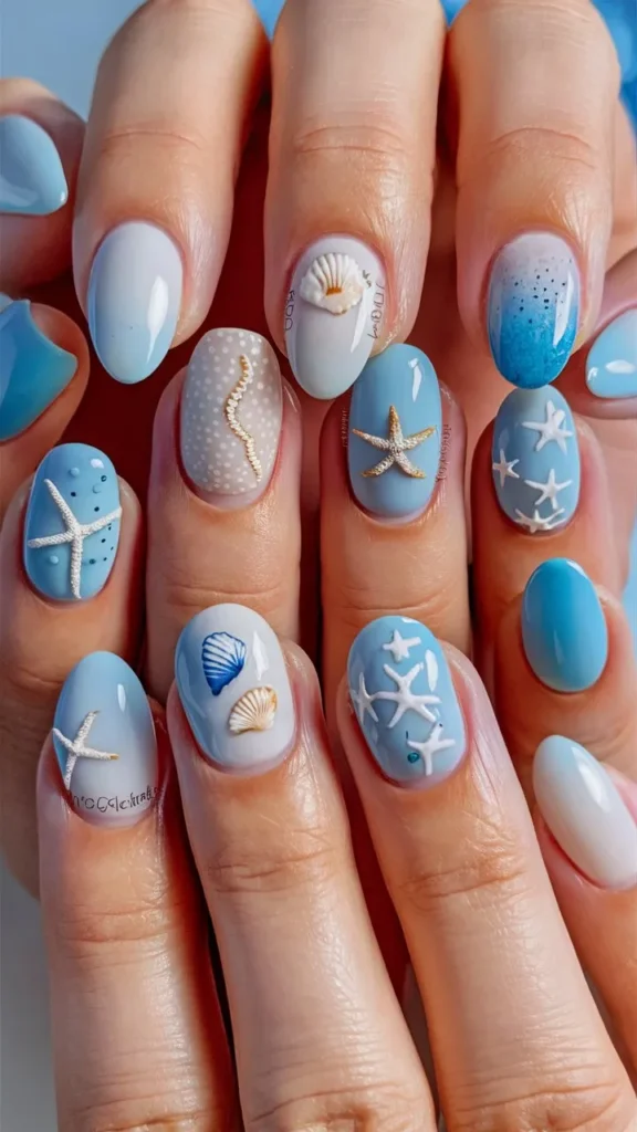 30+ Images of Cute Light Blue Nails Ideas for Every Style