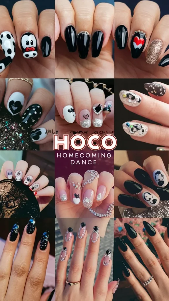 30+ Images of Cute Black Nail Ideas for HoCo Glam