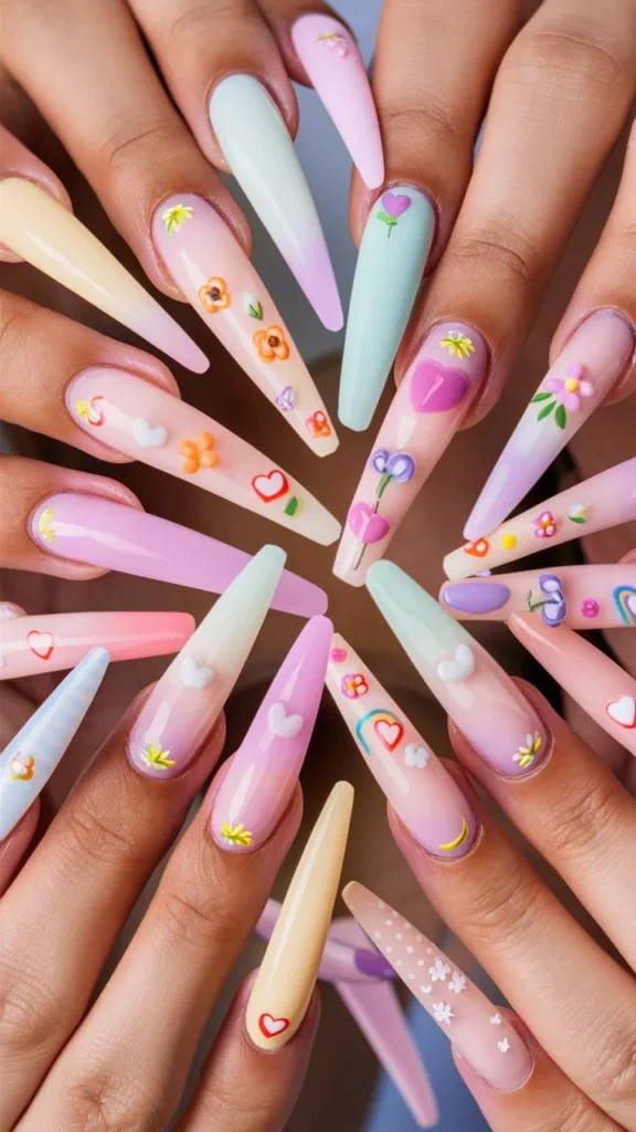 30+ Images of Acrylic Nails Ideas Long and Cute