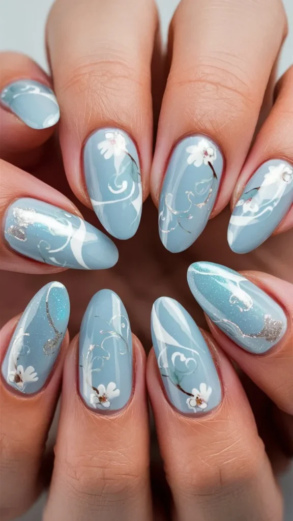 30+ Images of Cute Light Blue Nails Ideas for Every Style