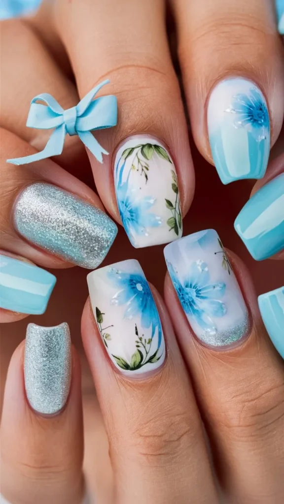 30+ Images of Cute Light Blue Nails Ideas for Every Style