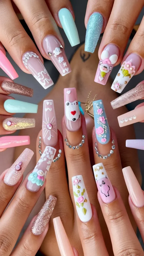 30+ Images of Acrylic Nails Ideas Long and Cute