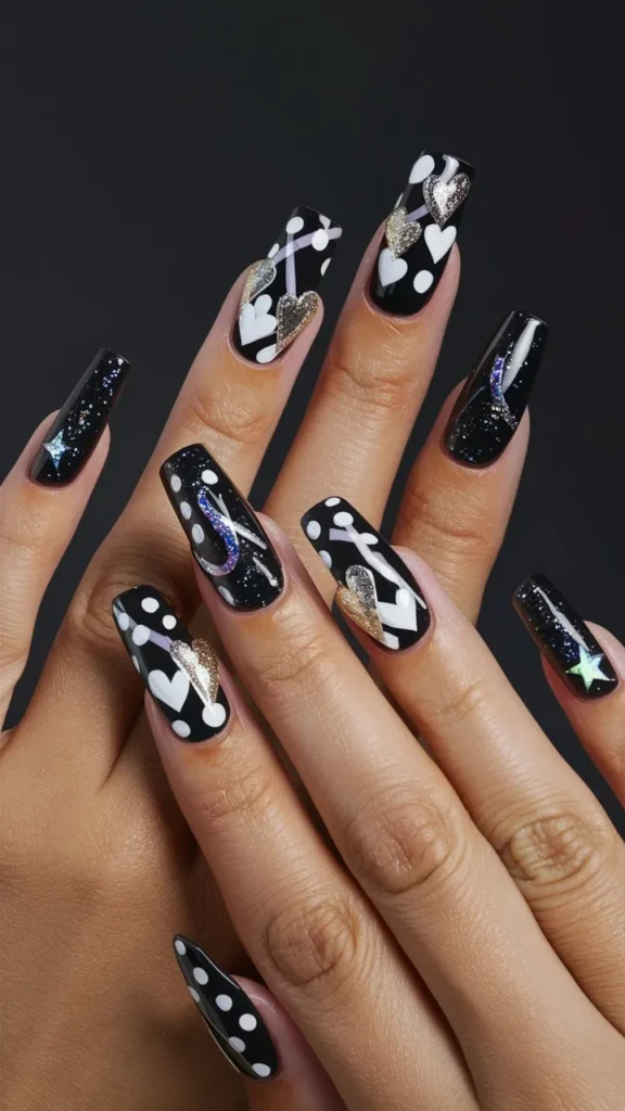 30+ Images of Cute Black Nail Ideas for HoCo Glam