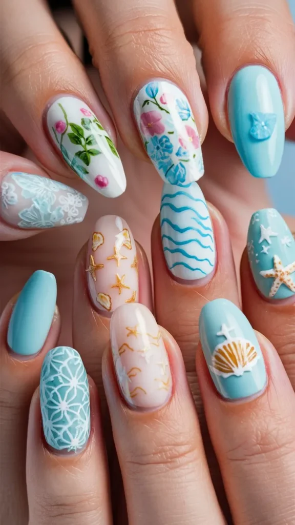 30+ Images of Cute Light Blue Nails Ideas for Every Style