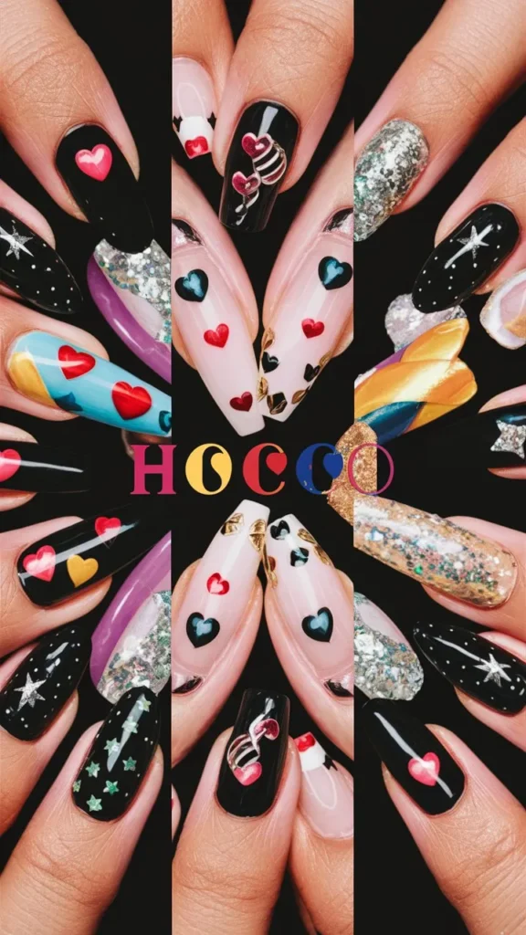 30+ Images of Cute Black Nail Ideas for HoCo Glam