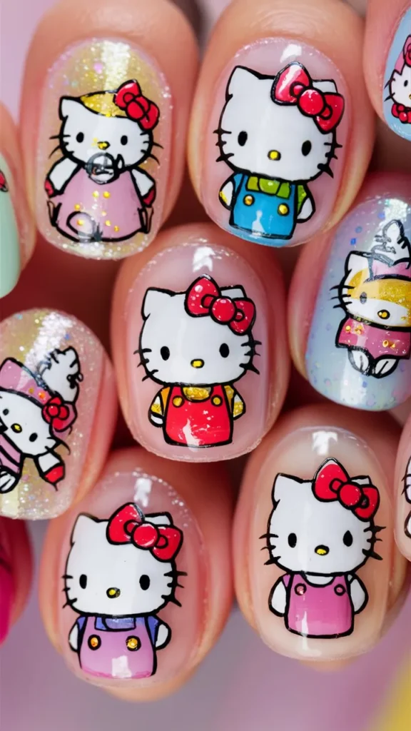 30+ Images of Cute Hello Kitty Nail Ideas