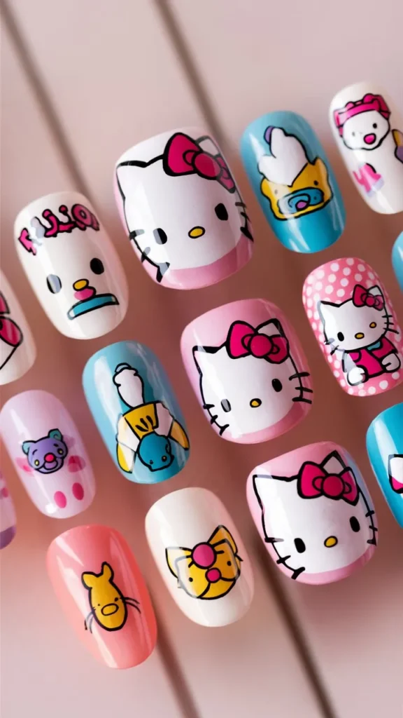 30+ Images of Cute Hello Kitty Nail Ideas