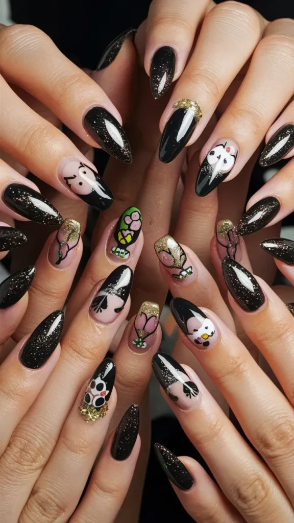 30+ Images of Cute Black Nail Ideas for HoCo Glam