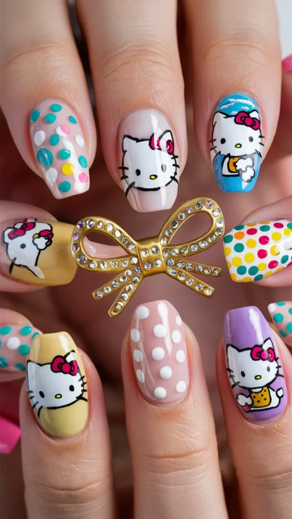 30+ Images of Cute Hello Kitty Nail Ideas