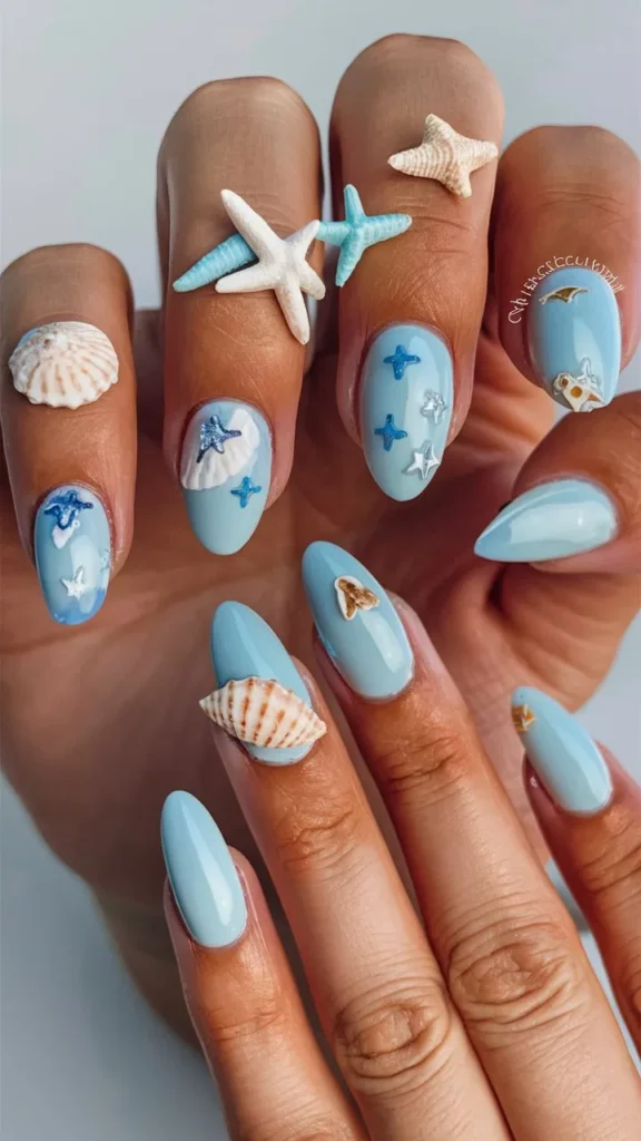 30+ Images of Cute Light Blue Nails Ideas for Every Style