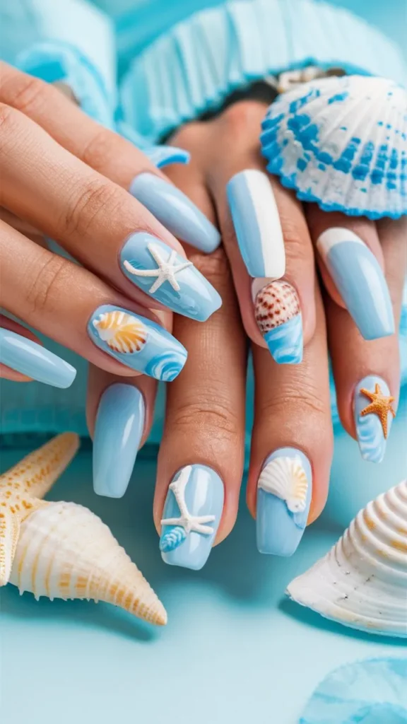 30+ Images of Cute Light Blue Nails Ideas for Every Style