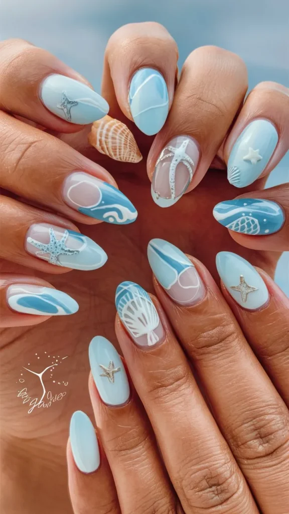 30+ Images of Cute Light Blue Nails Ideas for Every Style