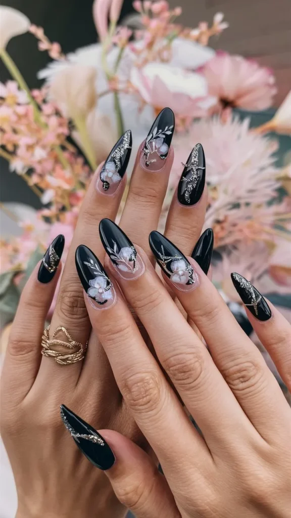 30+ Images of Cute Black Nail Ideas for HoCo Glam