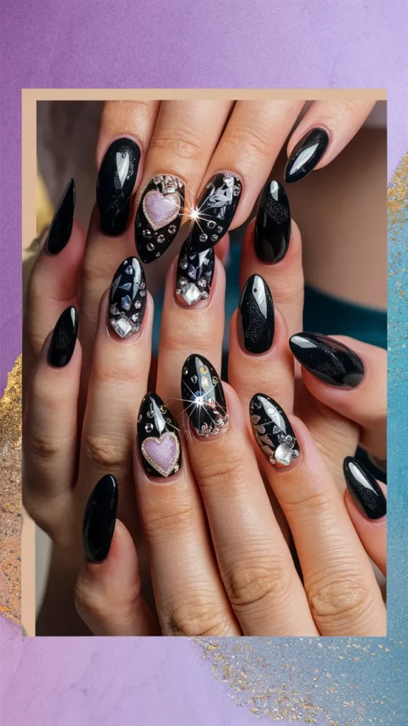 30+ Images of Cute Black Nail Ideas for HoCo Glam