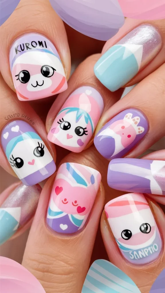 30+ Images of Cute Kuromi Nails Ideas for Every Kawaii Lover