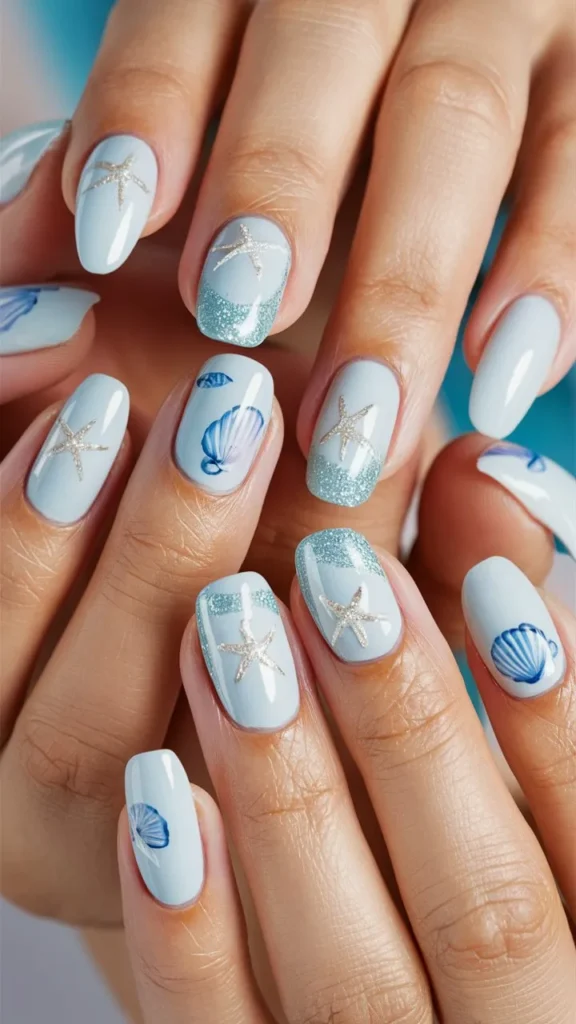 30+ Images of Cute Light Blue Nails Ideas for Every Style