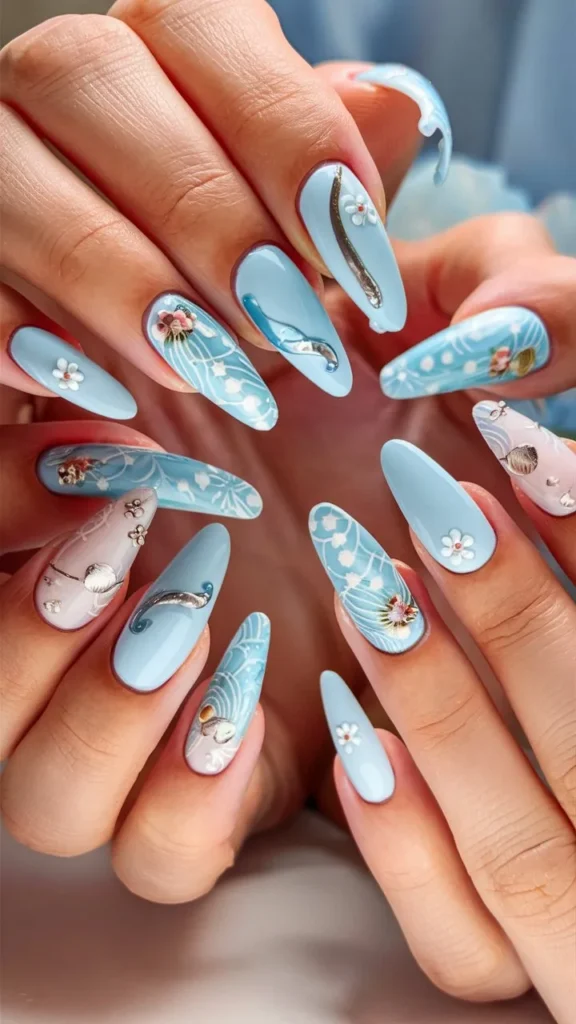 30+ Images of Cute Light Blue Nails Ideas for Every Style