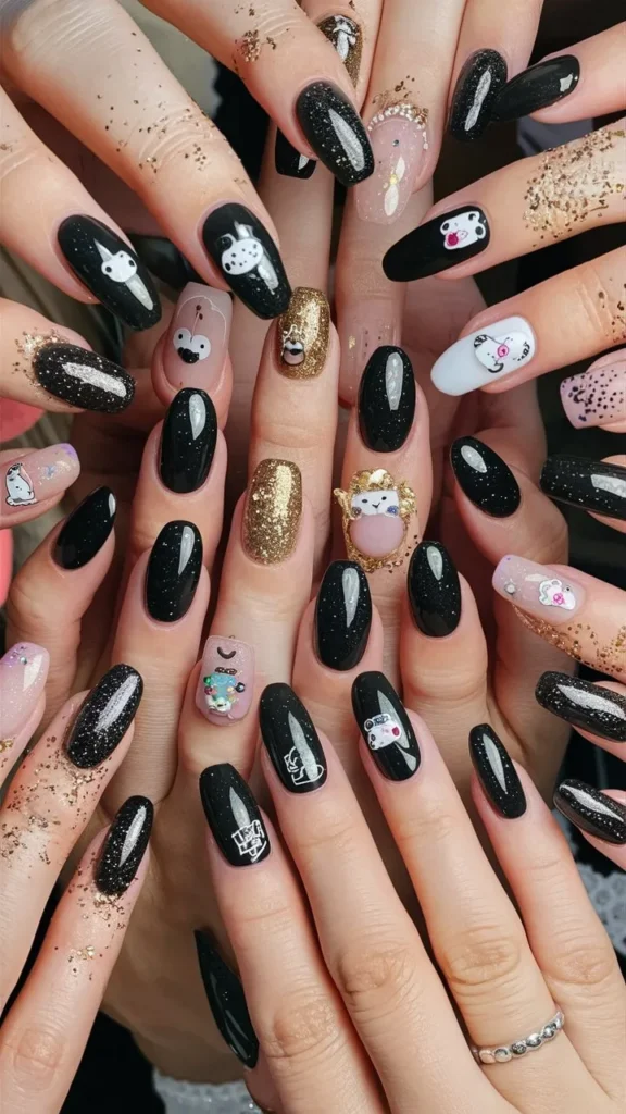 30+ Images of Cute Black Nail Ideas for HoCo Glam