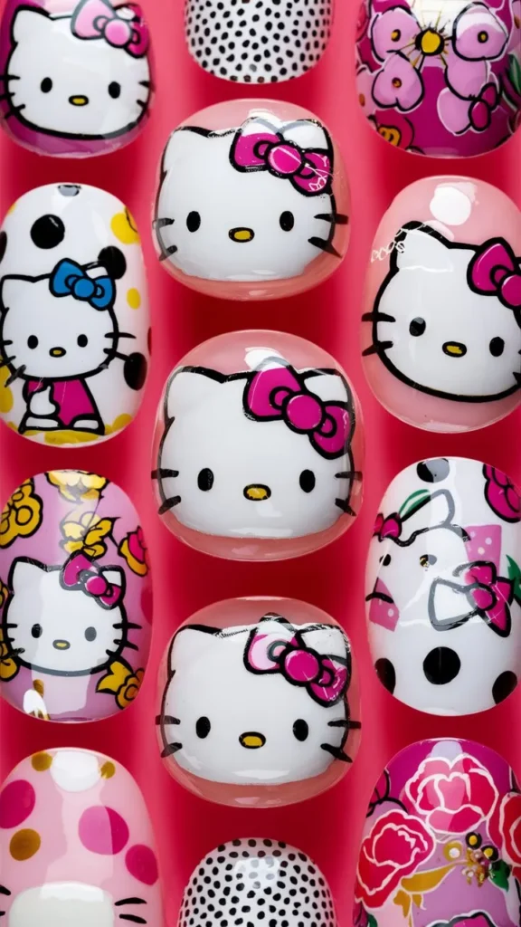 30+ Images of Cute Hello Kitty Nail Ideas