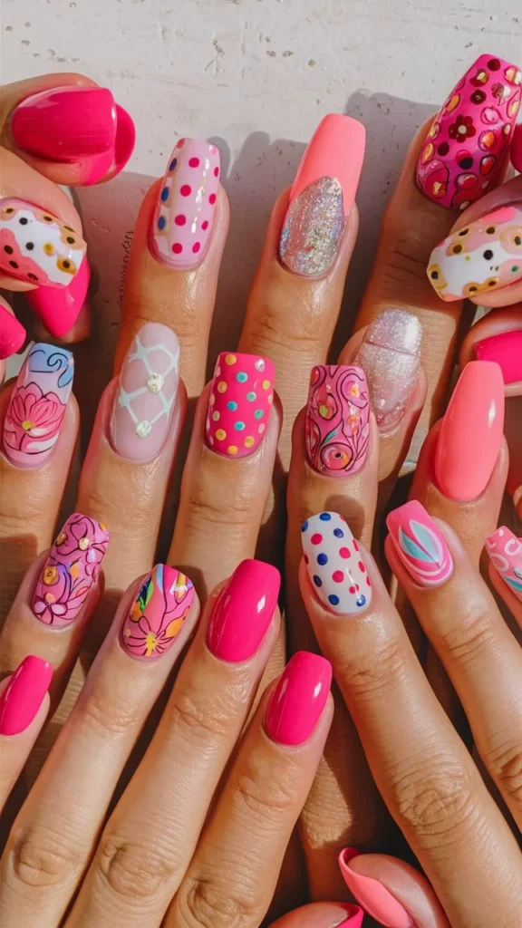 30+ Images of Cute Hot Pink Nail Ideas You’ll Love