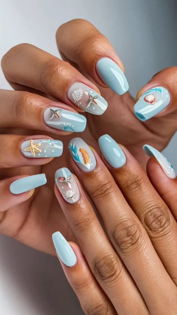 30+ Images of Cute Light Blue Nails Ideas for Every Style