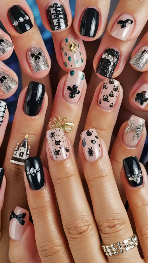 30+ Images of Cute Black Nail Ideas for HoCo Glam