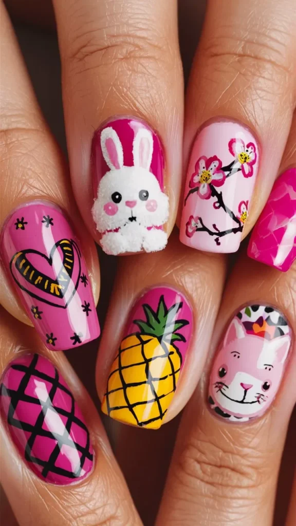 30+ Images of Cute Hot Pink Nail Ideas You’ll Love